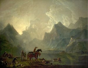Llanberis Gölü ve Dolbadarn Kalesi, Kuzey Galler, 1777