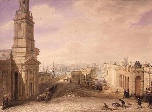 Eski ve Yeni Londra Köprüleri by George the Elder Scharf
