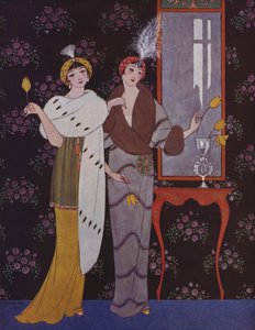 Art Deco moda plakası (renkli lito)