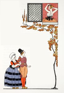Uzaktan hayranlık (pochoir baskı) by Georges Barbier