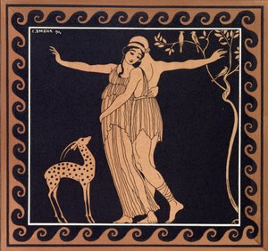 Tamara Karsavina (1885-1978) 1914 ile bale sahnesi (pochoir baskı) by Georges Barbier
