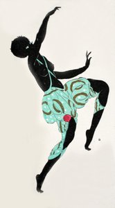 Dans eden kız (pochoir baskı) by Georges Barbier