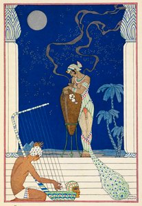 Mısır. Mısırlı bir şahsiyet ve müzisyen. by Georges Barbier