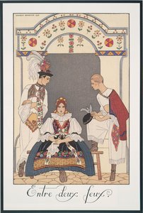 Falbalas ve Fanfreluches, 1923 için Almanak, İki Ateş Arasında, George Barbier tarafından, yazdır by Georges Barbier