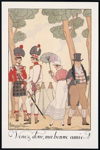 Falbalas ve Fanfreluches, 1923 için Almanak, Öyleyse gel, İyi arkadaşım, George Barbier, yazdır by Georges Barbier