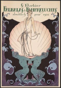 Falbalas et Fanfreluches, 1924 için Almanak, ön kapak, George Barbier tarafından, yazdır by Georges Barbier