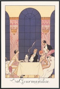 Falbalas ve Fanfreluches, 1925 için Almanak: George Barbier tarafından "La gourmandise", yazdır by Georges Barbier