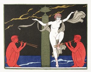 Les Chansons de Bilitis'ten çizim, Pierre Louys, pub. 1922 (kalıp baskısı) by Georges Barbier