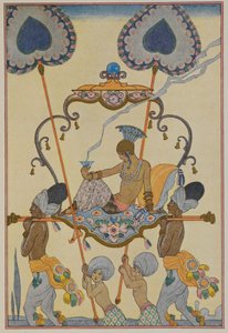Hindistan. Bir çöpte taşınan bir şahsiyet. by Georges Barbier