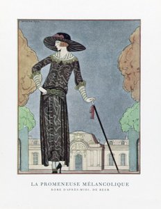 Melankolik Yürüteç, pub. 1922 (kalıp baskısı) by Georges Barbier