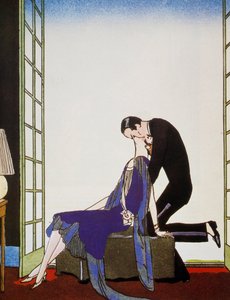 Ateş, litografi George Barbier (1882-1932), Falbalas et Fanfreluches, Almanach des Modes Presentes, Passees ve Futures