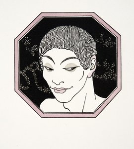 Naiadların Mezarı, Les Chansons de Bilitis'ten bir çizim, Pierre Louys, pub. 1922 (kalıp baskısı) by Georges Barbier