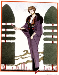 Mme Paquin'in seyahat ceketi, gravür 1914 by Georges Barbier