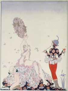 Tabiat Ana (kağıt üzerine kalem, mürekkep ve sulu boya) by Georges Barbier