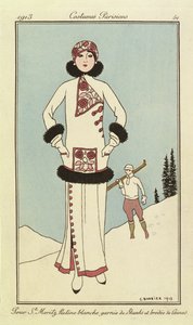 St. Moritz için "Paris Kostümleri"nden Plaka by Georges Barbier