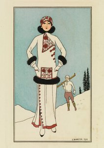 St. Moritz için 'Paris Kostümleri'nden Tabak by Georges Barbier
