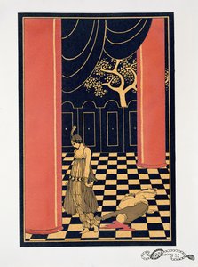 Tamara Karsavina (1885-1978) 'Thamar'ın başrolünde by Georges Barbier