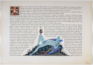 Metin ve çıplak bir figür, mavi renkli. by Georges Barbier