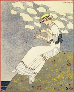 Un Peu..., bir ülke elbisesi için Paquin tasarımı by Georges Barbier