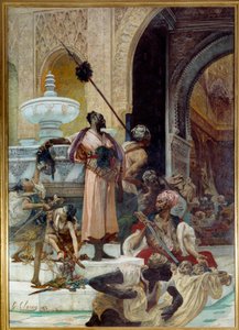 Abencerations katliamı. Abencerages (15. yüzyılda Granada krallığının Mağribi kabilesi) Boabdil dit Zoghbi (1452-1528) tarafından yok edildi. Georges Jules Victor Clairin