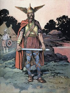 Vercingetorix'in portresi (yaklaşık MÖ 80-46 civarı) savaşçı ve Arvernes kabilesinin Galya lideri by Georges Conrad