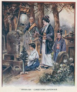 "Haka-Ba", Japon mezarlığı (renk üyeleri) by Georges Ferdinand (after) Bigot