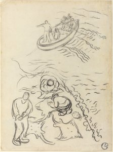 Ağları Boşaltan Adamlarla "Balıkçılar" Çalışması by Georges Lacombe