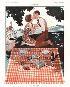 'La Vie Parisienne'den 'Bucolic' illüstrasyonu by Georges Leonnec