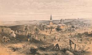 50 Nolu Fransız Bataryalı Karantina Mezarlığı ve Kilisesi, 1856 by Georges McCulloch
