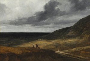 Paris Yakınlarında Manzara, c.1840 (kumaş üzerine yağlıboya) by Georges Michel