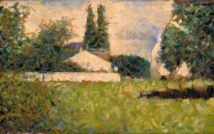 Ağaçların arasındaki ev / Maison dans les Arbres, 1883 dolayları (panel üzeri yağlıboya) by Georges Pierre Seurat