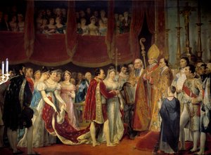 Napolyon I'in (1769-1821) Habsburg-Lorraine'li arşidüşes Marie Louise (1791-1847) ile dini evliliği, 2/04/1810, Salon carre du Louvre'da Georges Rouget (1783-1869) 19. yüzyıl Güneşi. 3,67x4,94 m. - Napolyon I'in dini evliliği (17)