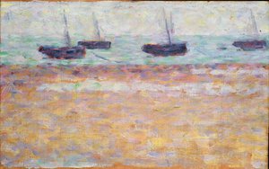 Grandcamp Limanı (Dört Tekne) by Georges Seurat