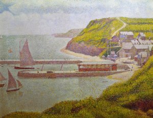 Porten-Bessin, dış liman, yüksek gelgit (Calvados) by Georges Seurat