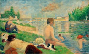 Yüzme, Asnières (Badeplatz Asnières / Finale Study) by Georges Seurat