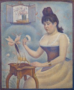 Kendini Pudralayan Genç Kadın, 1888-90 dolayları by Georges Seurat