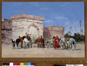 Untitled Break, çölde bir vaha kaynağına sahip. Georges Washington (1827-1910) tarafından yapılan resim Zorunlu söz: Koleksiyon vakfı de Provence, Marsilya