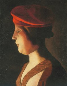 Bir kadının başı; bir parça (tuval üzerine yağlı boya) by Georges de La Tour