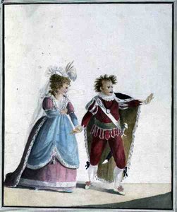 John Edwin (1749-90) ve Sarah Siddons (1755-1831) (kağıt üzerine suluboya) by Georgiana Jane Keate