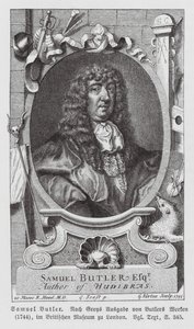 Samuel Butler, İngiliz şair (gravür) by Gerard (after) Soest