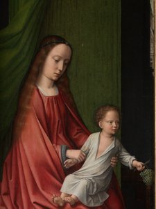 Mesih'in Vaftizi'nin dış panelinin detayı, c.1502-08 (panel üzerine yağlı boya) by Gerard David