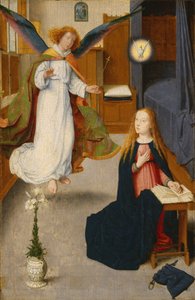 Müjde, c.1490 (meşe panel üzerine yağlı boya) by Gerard David