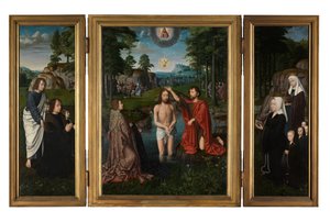 İsa'nın Vaftizi, c.1502-08 (panel üzerine yağlıboya) by Gerard David