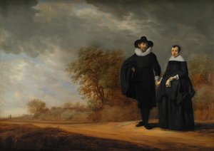 Belediye Başkanı Cornelis Damasz. Van der Gracht ve Karısı Jopken Jacobs, Bir Manzarada by Gerard Donck