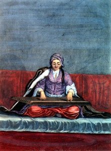 Kanun Çalan Türk Kızı, Gerard Jean Baptiste Scotin (1671-1716) tarafından gravür (gravür)