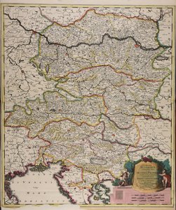 Circuli Austriaci orientalior pars in qua Austria propria et ab ea dependentes tum ducatus Stiriae, Carintiae, Carniolae tum comitatus hisce inclusi Cillensis et Goritiae singuli subdivisi by Gerard Valck