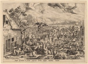 Melek, Tobias ve Ailesini Terk Ediyor by Gerard de Jode after Hans Bol