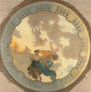 Ana tasvir olarak Diana ve arkadaşları ile bir tavan resminin parçası (orta kısım) by Gerard de Lairesse