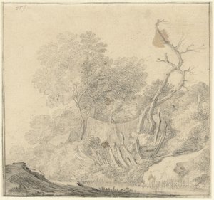 Suya yakın ağaçlar arasında evler by Gerard ter Borch (II) (possibly)