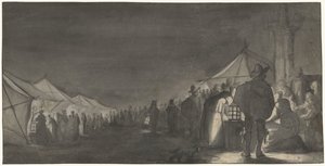Zwolle'deki Süt Pazarı, gece